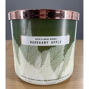 Bath & Body Works Mahogany Apple Luminary 3 Wick Fall Autumn Scented Candle
